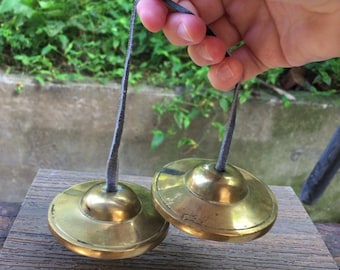 Vintage Tibetan Tingsha Cymbals Meditation Bell Chimes Sound Cleansing Tool