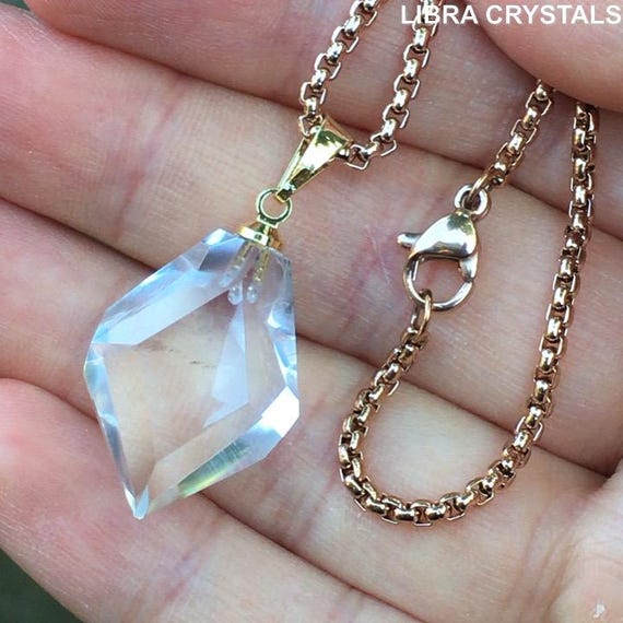 Lilac Quartz Hexagonal Generator Pendant Necklace… - image 2
