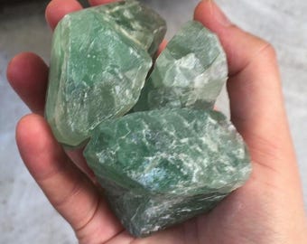 Green Fluorite Raw Crystal 3pc Set Natural Rough Mineral Specimens 392g