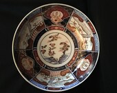 Gorgeous Antique Japanese Imari Porcelain Collectable Footed Bowl Hand Painted Gold Gild Multi Color Floral Pattern