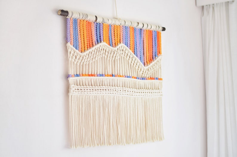 Rainbow macrame wall hanging