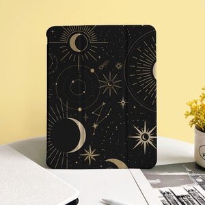 Universe Sun Moon Stars Mystery Cover Case For Apple iPad 9.7"/10.2"/10.5"/11 inch,iPad Air 2/3/4  iPad mini 6/5/4/3/2/1 iPad Pro,iPad 2021