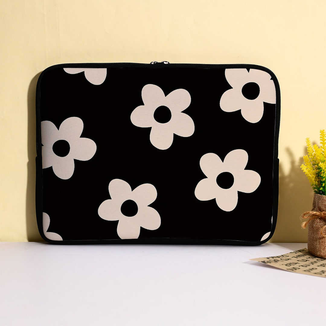 Black Flower Simple Custom Laptop Case,ipad Sleeve,ipad Pouch,high
