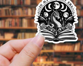 Dragon Book Vinyl Sticker: Whimsical Fantasy Decal