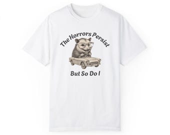 Retro Opossum Graphic Tee: Sarcastic Mental Health Shirt
