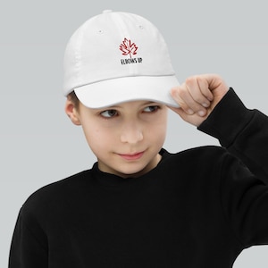 Elbows Up Youth Baseball Hat | Canadian Pride Hat | Maple Leaf Cap | Canada Strong Hat | Support Small Business | Adjustable Baseball Hat