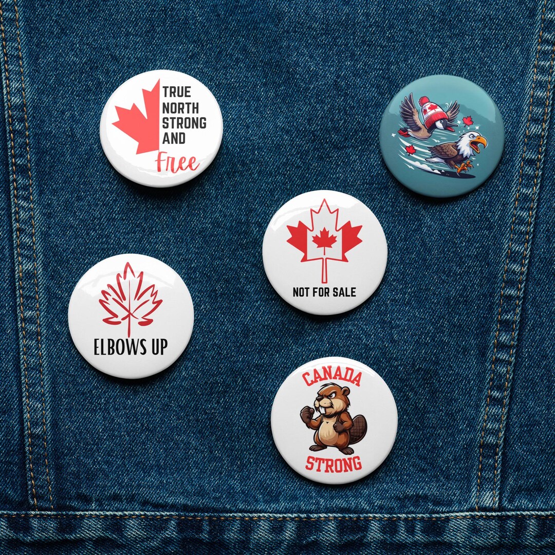 Canadian Pride Pin Button Set: Hockey & Canada Strong Badges - Etsy