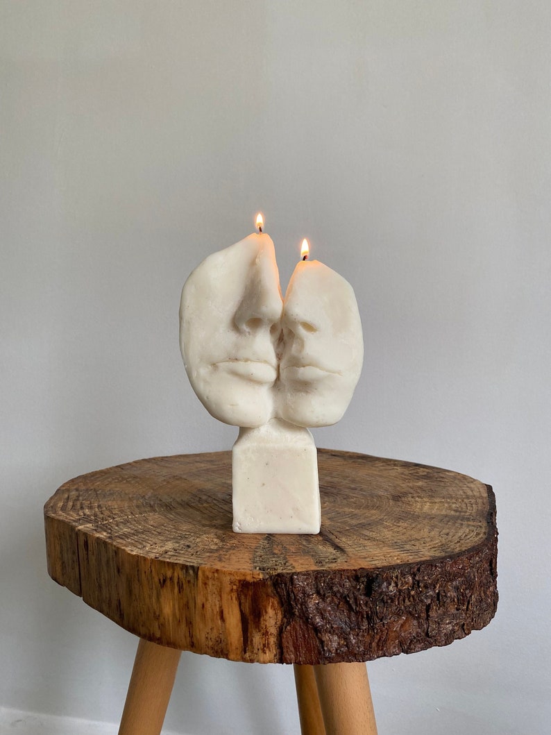 Decorative candle / Handcrafted from CLAY / Sculptural Candle / Soy Wax Candle / Scented Candle / Handmade candle / aesthetic candle image 1