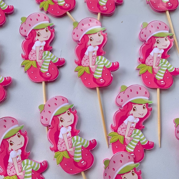 12pc Strawberry shortcake cupcake toppers | cupcake toppers | custom cupcake toppers | character cupcake toppers | strawberry shortcake