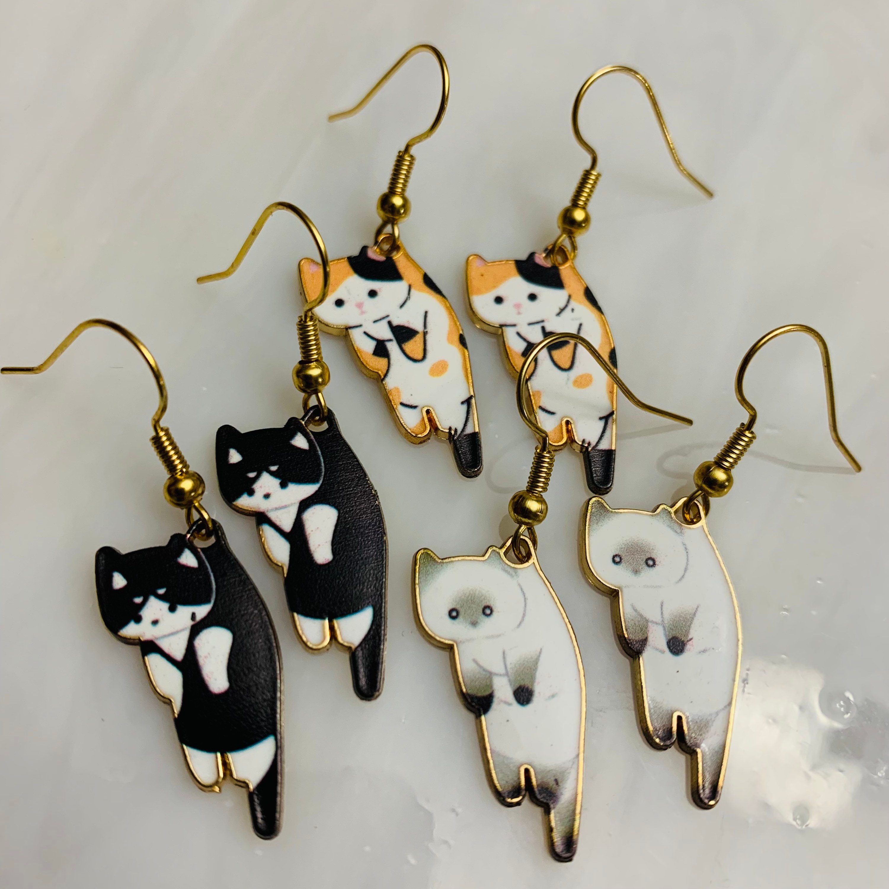 Ds SUBLIMATION Blanks CAT Earrings Cute Earrings Dangle Earrings Jewelry  Fun Earrings Cat Mom Kitty Cat Lover Cat Gifts Wholesale Unisub Mdf 