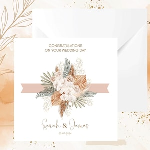 Carte de mariage personnalisée, carte de M. et Mme, félicitations pour votre mariage, futurs mariés, carte-cadeau bouquet de mariage, jour spécial
