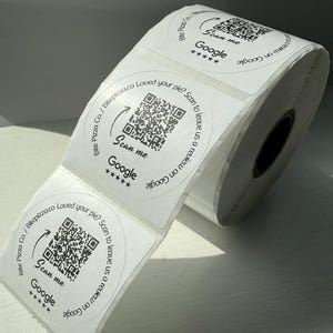 Google Review-stickers, stickerrol 750 x, QR-code Google Review, scan mij, label voor kleine bedrijven, sticker bedrijfsreview, feedback van klanten