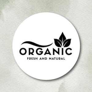 Organic Pure & Natural Food Label, Aufkleber für kleine Unternehmen, Restaurant, Geschäftsbedarf, Kerzenladen, Bio-Verpackung, umweltfreundlich