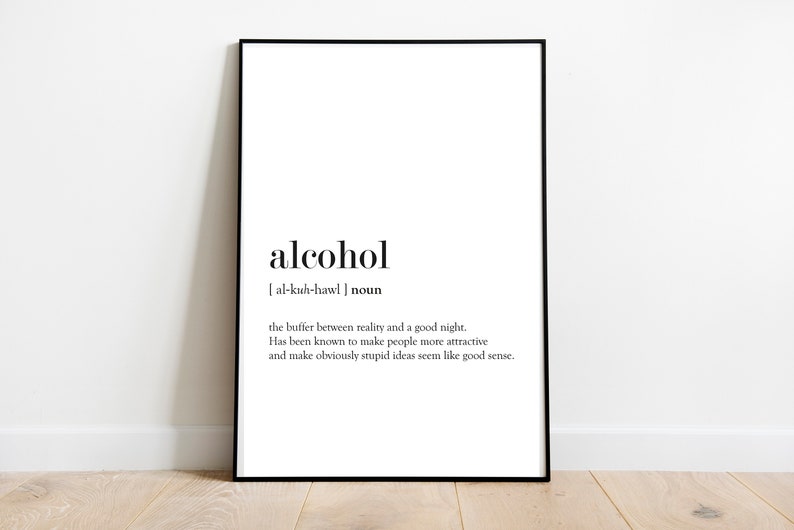 Alcohol Word Definition Poster Print Urban Dictionary Word - Etsy UK