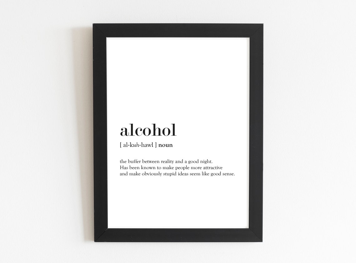 Alcohol Word Definition Poster Print Urban Dictionary Word | Etsy UK