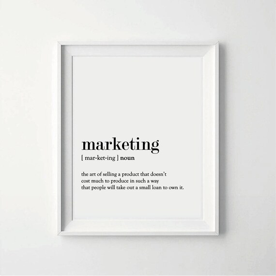 Marketing Word Definition Art Poster Dictionary Art Print Etsy