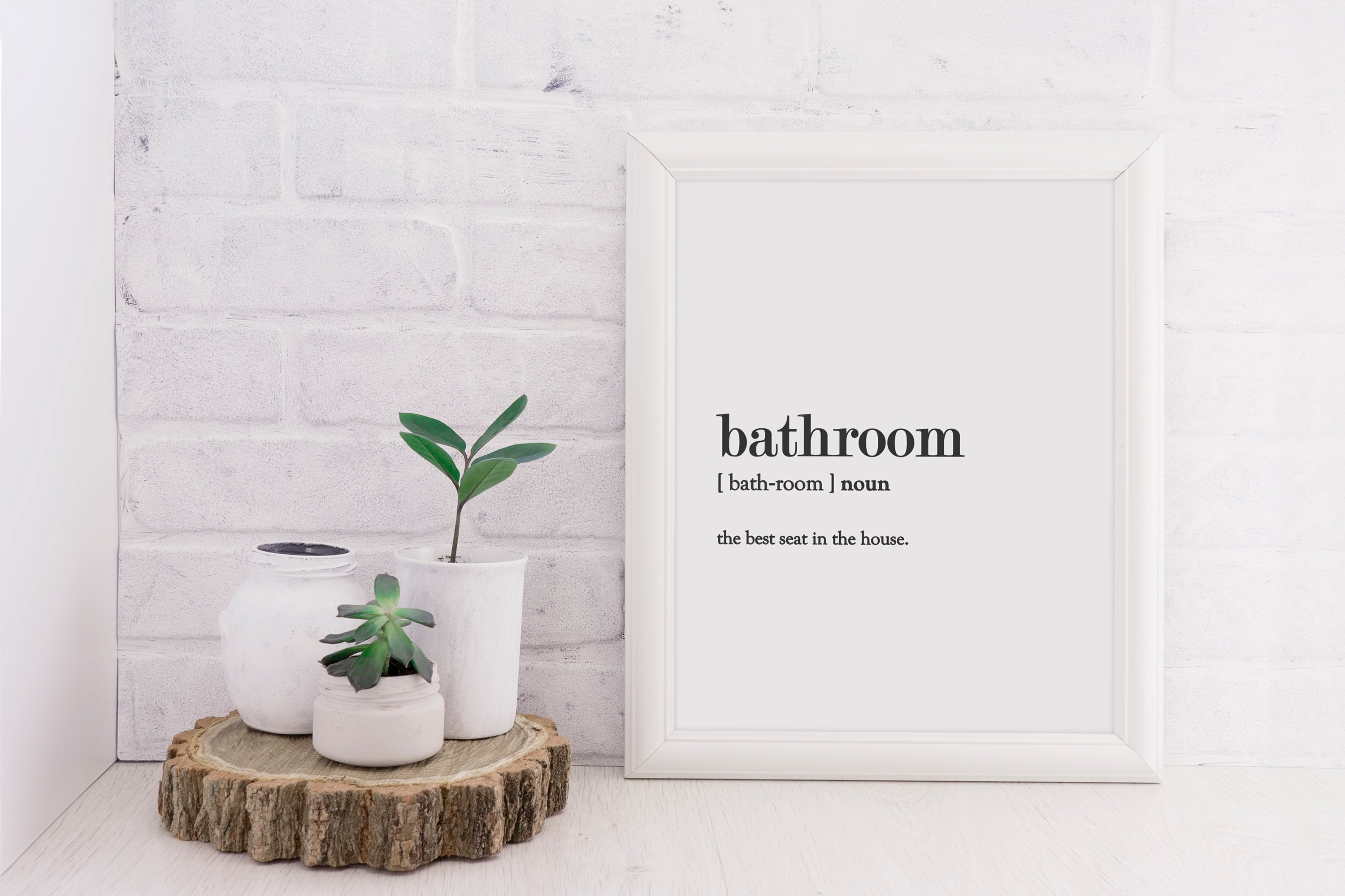 Bathroom Word Definition Poster Print Bathroom Wall Art Etsy
