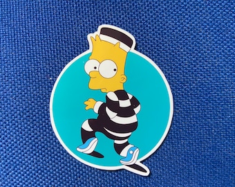 Bart Simpson Sticker, The Simpsons vinly stickers, Weatherproof sticker