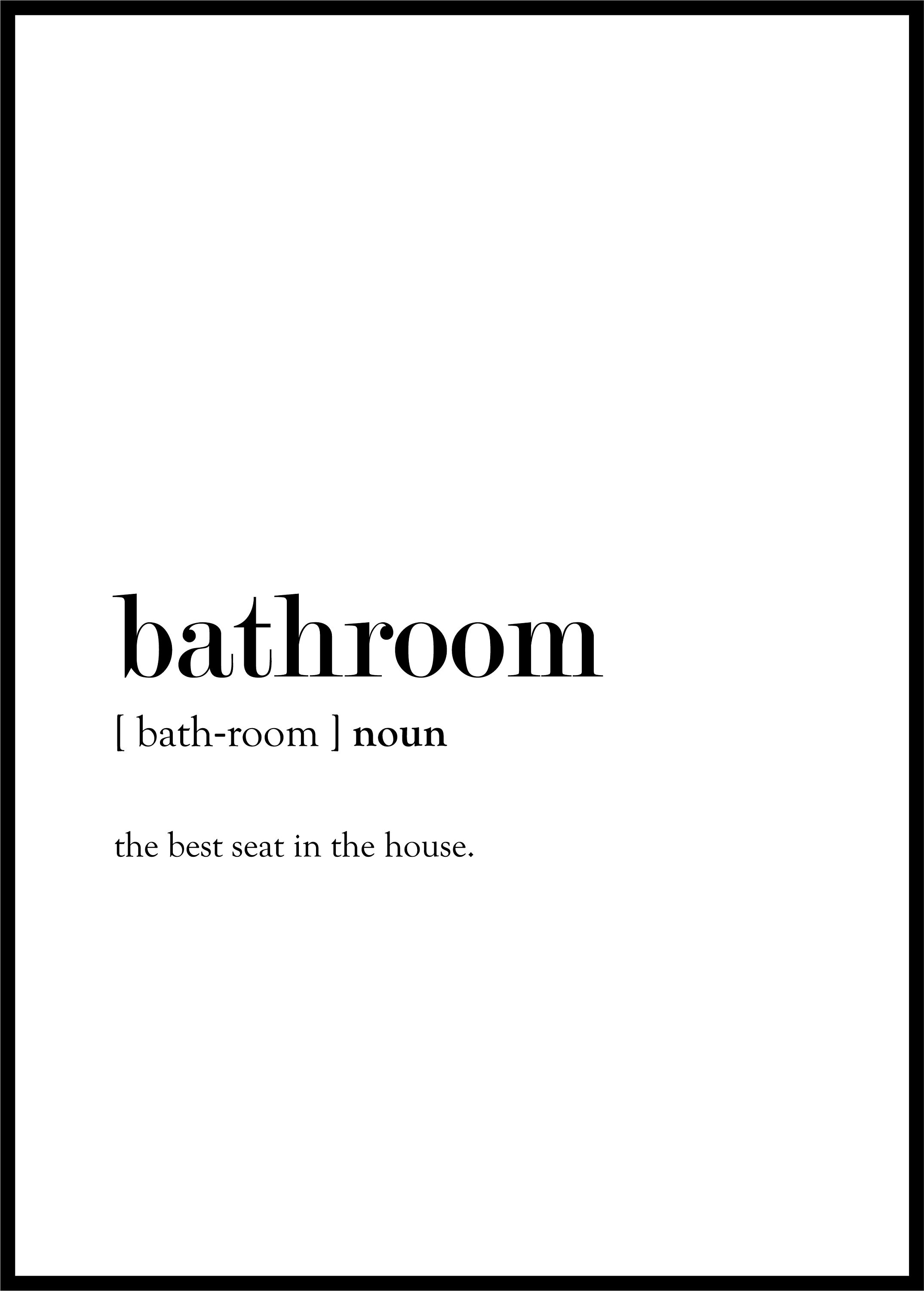 Bathroom Word Definition Poster Print Bathroom Wall Art Etsy UK