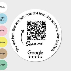 Google-reviewstickers, QR-code voor Google Review, scan mij, label voor kleine bedrijven, sticker bedrijfsreview, feedback van klanten