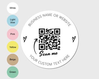 QR Code sticker, scan me, product label, Small business label, supplies, packaging, deliveries, post& package stickers, custom thermal label