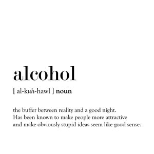 Alcohol Word Definition Poster Print Urban Dictionary Word - Etsy UK