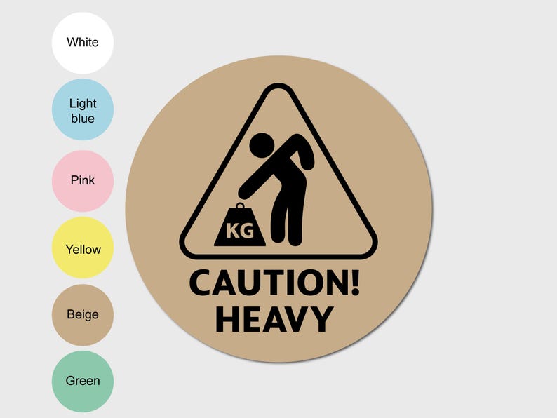 Caution Heavy Sticker, Small Business Label, Packaging Supplies - Etsy