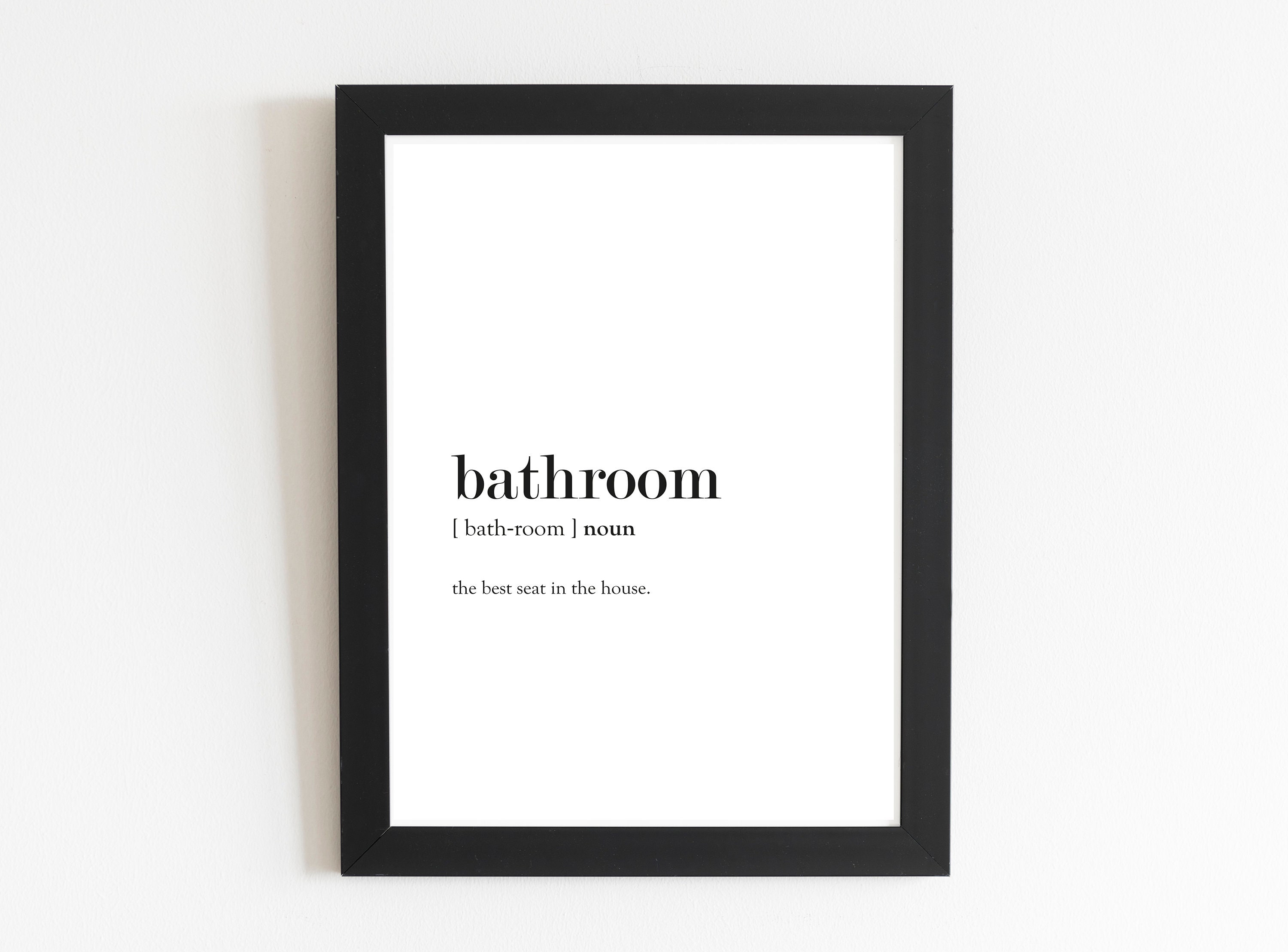 Bathroom Word Definition Poster Print Bathroom Wall Art Etsy UK
