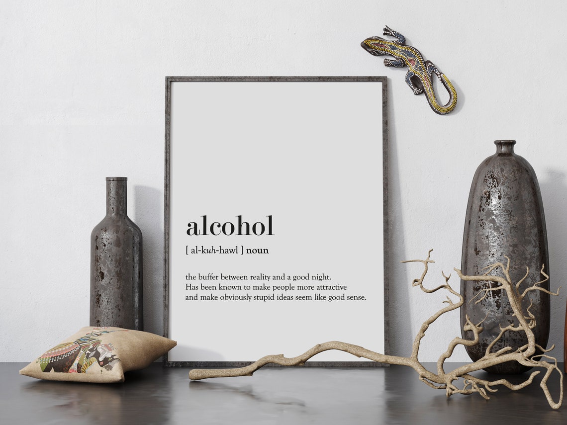 Alcohol Word Definition Poster Print Urban Dictionary Word | Etsy UK