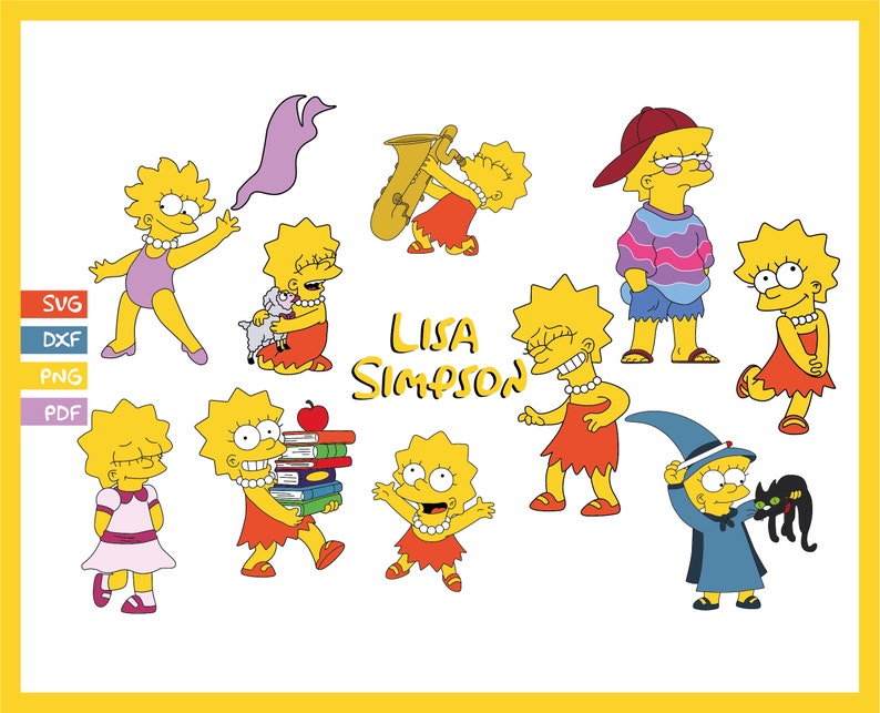 Lisa Simpson Layered SVG the Simpsons Vector Artwork Cricut - Etsy UK