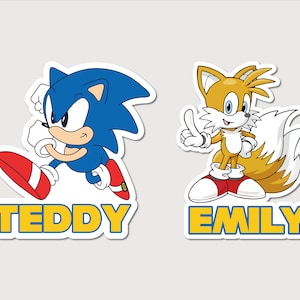 Sonic the Hedgehog Stickers, Personalized Stickers, Name Stickers, Sonic, water bottle, laptop, iphone, waterproof sticker