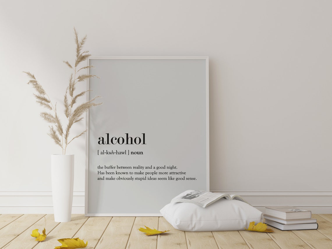 Alcohol Word Definition Poster Print Urban Dictionary Word | Etsy UK