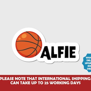 Sticker personnalisé basket-ball, thème du sport, sports d'équipe, nom de casier, étiquette pour décoration de chambre de garçon, plaque de porte, amateur de basket-ball, jeu de balle