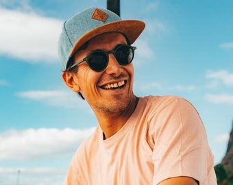 Boné Snapback Masculino, Azul Claro | Presente para Homens | Presente de Dia dos Pais | Presente de Aniversário | Boné de Beisebol