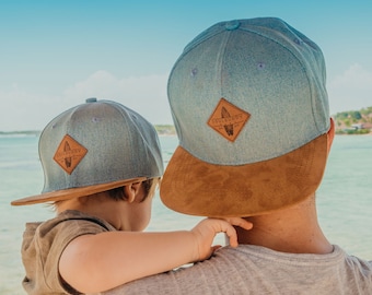 Partner look caps set of 2 light blue, Father's Day gift, dad gift, Father's Day gift, partner look father son, gift 1st Father's Day