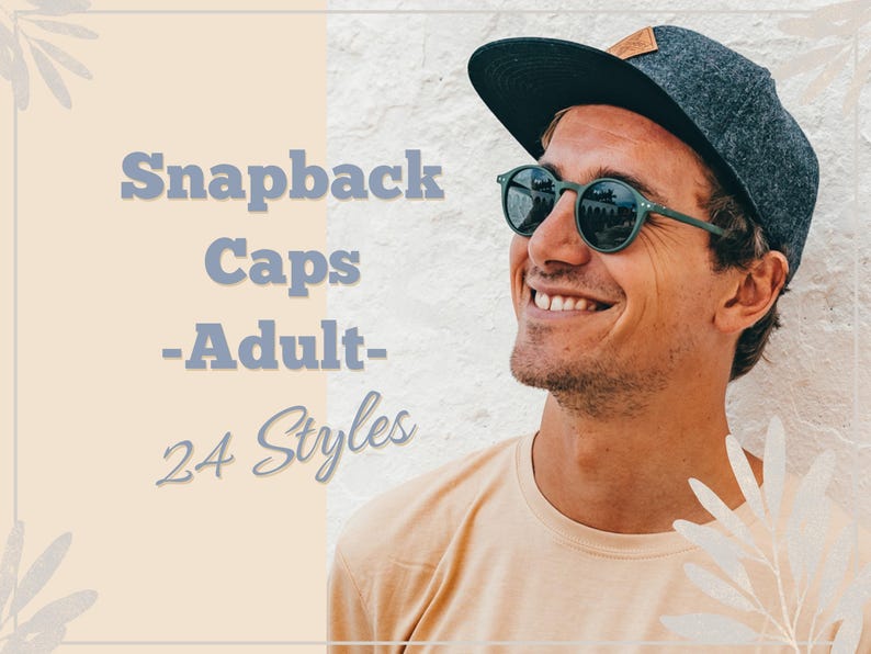 Ein Mann mit Sonnenbrille trägt die Snapback Cap in Dunkelgrau vor einem hellen Hintergrund. Die Cap ist das perfekte Accessoire für Herren und ein tolles Geschenk.