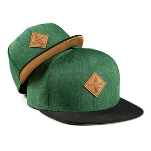 Regalo del padre Regali di nascita Regalo papà Annunciare la gravidanza Padre Figlio Cap Set di 2 cappellini partner Verde scuro immagine 2