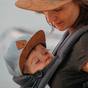 Cadeau de la fête des Pères Cadeaux de naissance Cadeau papa Annoncer une grossesse Casquette Père Fils Casquettes partenaires Ensemble de 2 Bleu clair image 7