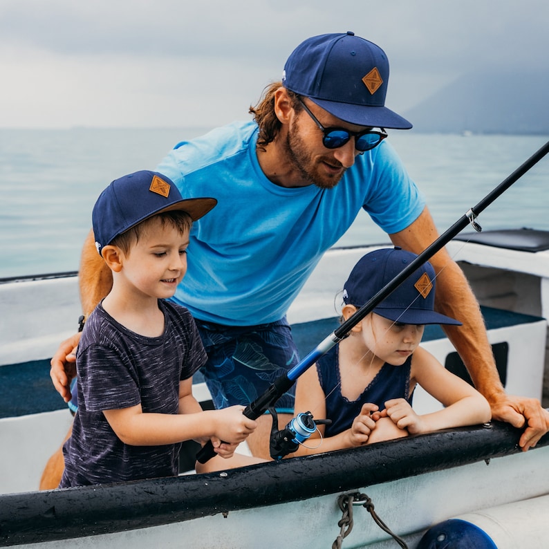 Erstes Vatertagsgeschenk Geburtsgeschenk Bonus Papa Geschenk Schwangerschaft verkünden Vater Sohn Cap Partner Caps 2er-Set Dunkelblau Bild 6