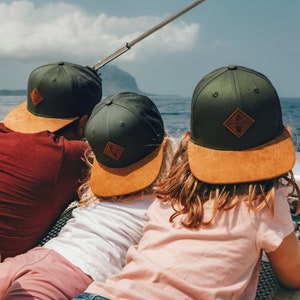 Family Caps Set of 3 Olive Green — Father’s Day Gift Ideas — Family Photoshoot — Father Son Matching Look — Soulbuddy Caps