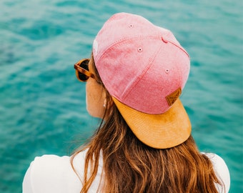 Cadeau d'anniversaire maman | Cadeau pour maman | Cadeaux pour femmes | Casquette Cappy | Tête de protection solaire femme | Chapeau femmes | Rouge vif