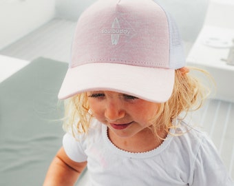 Sonnenhut Kinder | Ostergeschenke Kinder | Geschenk Schwester | Cap Mädchen Junge | Kinder Cap | Mützen Babys | Trucker Cap Rosa-Weiß