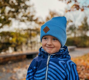 Bonnet Tricoté Enfant 2-10 Ans - Laine Polaire, Couvre-oreilles, Pompon, Couleur Bleu