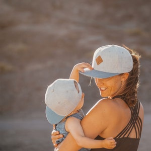 Father's Day gift Birth gifts Dad gift Announce pregnancy Father Son Cap Partner Caps Set of 2 Grey-blue image 7