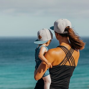 Cadeau de la fête des Pères Cadeaux de naissance Cadeau papa Annoncer une grossesse Casquette Père Fils Casquettes partenaires Ensemble de 2 Gris-bleu image 6