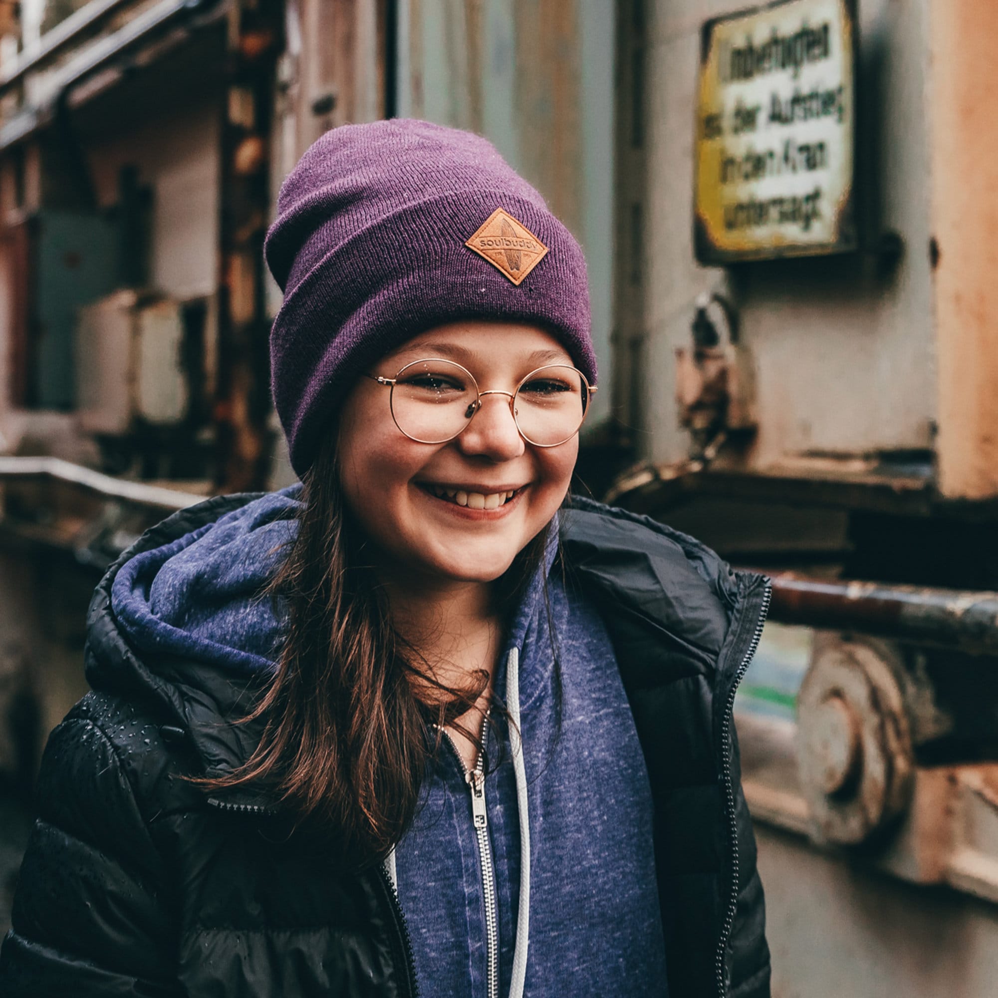 Kids Beanie Girls Purple – Cozy Knitted Hat Kids – Warm Autumn Hat Girls – Soft Winter Hat Kids – Gift Girls
