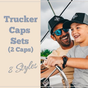 Cadeau voor papa: Truckerpetten (2 stuks) | Vaderdagcadeau | Cadeaus voor mannen | Bijpassende vader-zoon outfits | Cadeau voor de aanstaande vader | Familieoutfit