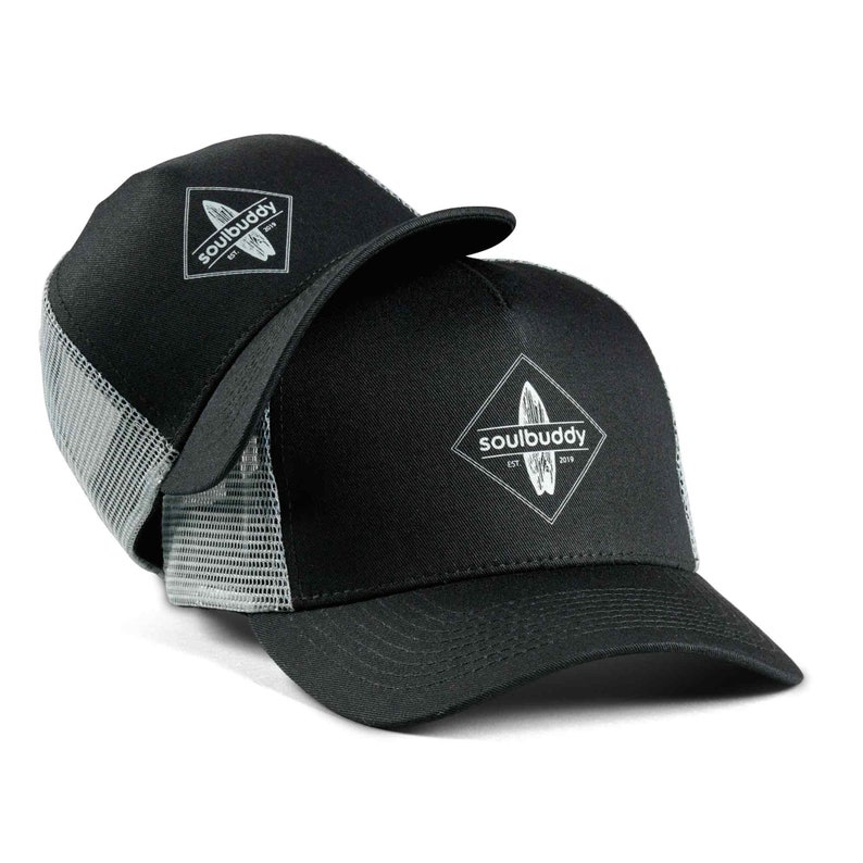 Vatertagsgeschenk Geschenke zur Geburt Papa Geschenk Schwangerschaft verkünden Partner Trucker Caps 2er-Set Schwarz-Grau Bild 3