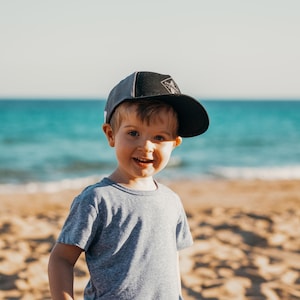 Trucker Cap Kids Black Grey — Toddler Cap — Big Bro Cap — Father Son Cap — Kids Caps — Kids Cap — 7 Styles to Choose From