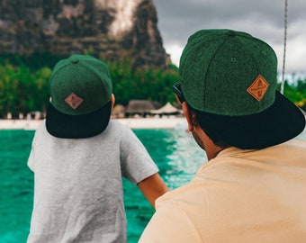 Father gift | Birth gifts | Dad gift | Announce pregnancy | Father Son Cap | Partner Caps Set of 2 | Dark green